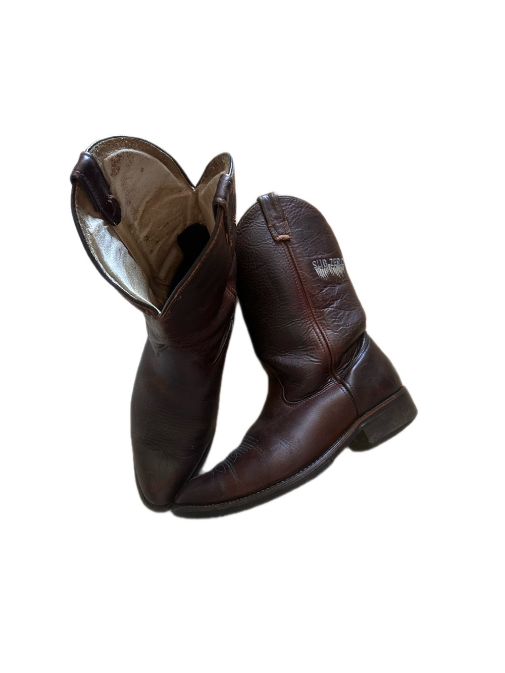 Double H Dark Brown Leather Cowboy Boots sub zero cold weather insulated